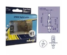 Narva Lempučių komplektas 55W 12V P14,5s H1 Range Power Mėlyna+