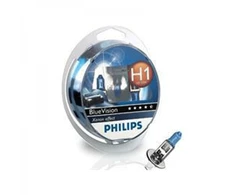 Philips Lempučių komplektas 55W 12V P14,5s H1 BlueVision+W5W