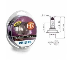 Philips Lempučių komplektas 55W 12V PX26d H7 NIGHT GUIDE SDL