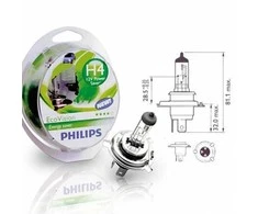 Philips Lempučių komplektas 60/55w 12v P43t-38 H4 EcoVision
