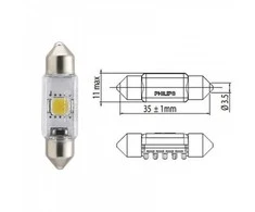 Philips Lemputė 1W 12V SV8,5 T10.5X38 LED X-TREMEVISION K4000