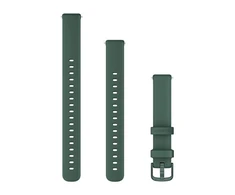 Garmin Lily 2 išmaniojo laikrodžio dirželis, 14 mm, žalios spalvos silikoninis dirželis su žalios spalvos detalėmis