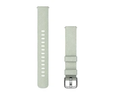 Garmin Lily 2 išmaniojo laikrodžio dirželis, 14 mm, šviesiai žalios spalvos nailoninis dirželis su sidabro spalvos detalėmis