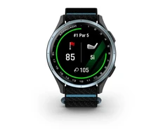 Išmanusis laikrodis Garmin Approach® J1, debesų mėlynos spalvos aliumininis korpusas su juodos / žydros spalvos „ComfortFit“ medžiaginiu dirželiu | 010-03898-00