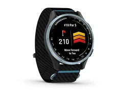 Išmanusis laikrodis Garmin Approach® J1, debesų mėlynos spalvos aliumininis korpusas su juodos / žydros spalvos „ComfortFit“ medžiaginiu dirželiu | 010-03898-00