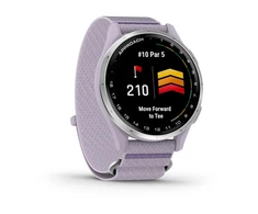 Išmanusis laikrodis Garmin Approach® J1, sidabrinis aliumininis korpusas su alyvos spalvos „ComfortFit“ medžiaginiu dirželiu | 010-03898-10