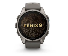 Išmanusis laikrodis Garmin fēnix® 9 – 43mm, Titanas su akmenėlių pilkos spalvos silikoniniu dirželiu | 010-04761-11