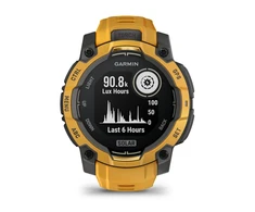 Išmanusis laikrodis Garmin Instinct 3 – 45 mm, Solar, su pilkos/geltonos spalvos silikoniniu dirželiu