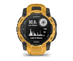 Išmanusis laikrodis Garmin Instinct 3 – 50 mm, Solar, su pilkos/geltonos spalvos silikoniniu dirželiu