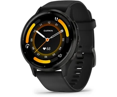 Išmanusis laikrodis Garmin Venu® 3, 45 mm, Skalūno spalvos nerūdijančiojo plieno apvadas, su juodu korpusu ir silikoniniu dirželiu