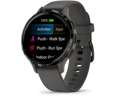 Išmanusis laikrodis Garmin Venu® 3S, Skalūno spalvos nerūdijančiojo plieno apvadas, su akmenėlių pilkos spalvos korpusu ir silikoniniu dirželiu