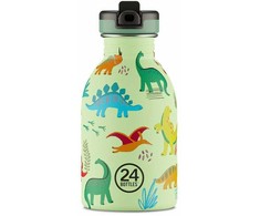 24Bottles 24 buteliukai – Vaikiška kolekcija – Miesto buteliukas 250 ml su sportiniu dangteliu – Juros periodo draugai (24B936)