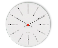 Arne Jacobsen Clocks Arne Jacobsen - Bankininkų sieninis laikrodis - Ø29 cm - Baltas