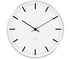 Arne Jacobsen Clocks Arne Jacobsen - Miesto rotušės sieninis laikrodis - Ø16,5 cm - Baltas