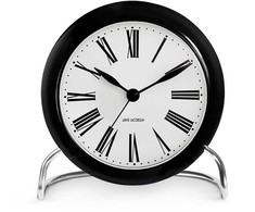 Arne Jacobsen Clocks Arne Jacobsen - Romėniškas stalo laikrodis - Ø11 cm - Baltas ir juodas