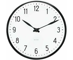 Arne Jacobsen Clocks Arne Jacobsen - Sieninis laikrodis stotelėje - Ø29 cm - Juodas