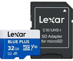 Atminties kortelė Karta Lexar Mėlyna Plus Micro SDHC 32 GB Class 10 UHS-I/U1 A1 V10 (LMSBLPL032G-BNANG)
