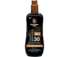 Australian Gold Purškiklis Gel Sunscreen SPF30 Apsauginis purškiamas pienelis nuo saulės su bronzantais, 100 ml