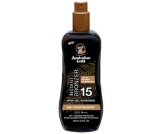 Australian Gold Purškiklis Gel Sunscreen SPF15 Apsauginis purškiamas pienelis nuo saulės su bronzantais, 100 ml