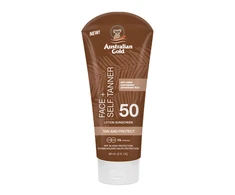 „Australian Gold Face+“ savaiminio įdegio losjonas nuo saulės su SPF50, 88 ml