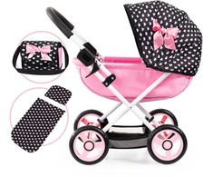 Bayer Design Bayer - Lėlių vežimėlis Cosy - Juodas/Rožinis (12760AA)