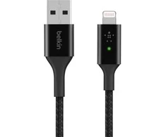 Belkin - išmanusis LED USB-A į „Lightning“ laidas, juodas