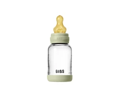 BIBS stiklinis buteliukas nuo dieglių 120 ml (Sage) pilnas komplektas