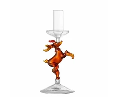 Bloomingville - Dasho Candle Holder - Brown - Glass