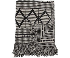 Bloomingville - Gutte Recycled Cotton Throw 160x130 cm - Juodas