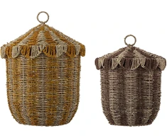 Bloomingville MINI - Cikkeline Basket w/Lid - Multi - Seagrass