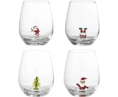 Bloomingville - Set of 4 - Misa Drinking Glass - Clear