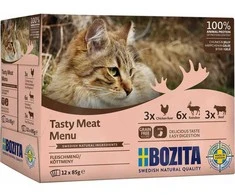 BOZITA Skanus mėsos meniu Multibox Flavour Mix in Jelly - Šlapias kačių maistas - 12 x 85g