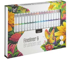 Craft ID - Plunksnakočių ir teptukinių rašiklių rinkinys, 40 vnt. (CR5028/GE)