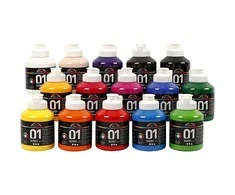 Creative Toys A-Color – Akriliniai dažai – Blizgūs – 15 x 500 ml (32000)