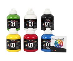 „Creative Toys A-Color“ – blizgūs akriliniai dažai – 6 x 500 ml (32032)