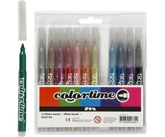 Colortime - Žymeklis 4,2 mm - Blizgučiai - 12 vnt. (37371)