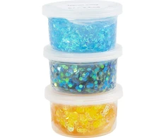 Creativ Company - Blizgučių molis, mėlynos/žalios spalvos harmonija, 3 x 60 g / 1 pakuotė (787481)