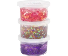 Creativ Company - Blizgučių molis, violetinės/rožinės spalvos harmonija, 3 x 60 g / 1 pakuotė (787480)
