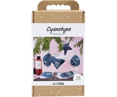 Diy Kit „Pasidaryk pats“ rinkinys – cianotipijos kalėdinės dekoracijos – mėlynos – sidabrinės (977848)