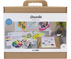 Diy Kit „Pasidaryk pats“ rinkinys – pradedančiųjų rankdarbių rinkinys guašui – paveikslai – įvairios spalvos (977852)
