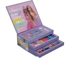 Dažymo dėklas - BARBIE - rinkinys 52vnt popierinėje įrankių dėžėje su rankena