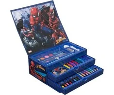 Dažymo dėklas - SPIDERMAN - rinkinys 52vnt popierinėje įrankių dėžėje su rankena