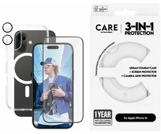 Panzer Glass „CARE by PanzerGlass“ – 3 viename – „iPhone 16“ – rinkinys
