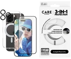 Panzer Glass „CARE by PanzerGlass“ – 3 viename apsaugos rinkinys – suderinamas su „MagSafe“ – „iPhone 16 Pro“