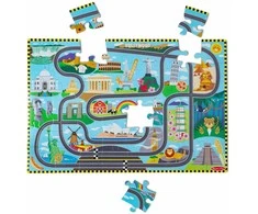 Dėlionė Melissa &amp; Doug - Grindų dėlionių ir žaidimų rinkinys Lenktynių trasa (806125)