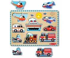 MELISSA &amp; DOUG Skambanti dėlionė „Transporto priemonės“