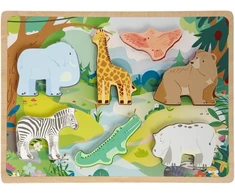 Dėlionė Moxy - 3D Wooden Puzzle, 7 pcs - Jungle