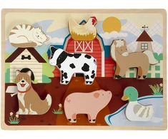 Dėlionė Moxy - 3D Wooden Puzzle, 7 pcs - Farm
