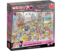 Dėlionė „Wasgij Retro Destiny 10“ – vargas gatvėje! (1000 detalių)