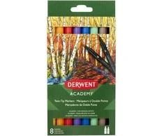 Derwent Academy dvipusis flomasteris, 8 vnt